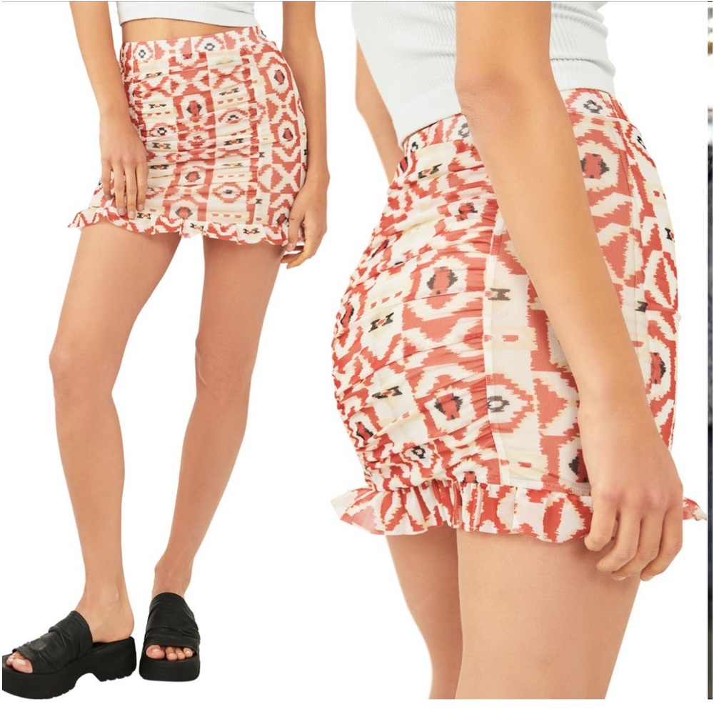 FREE PEOPLE Romi Rushed Mesh Skirt - Picture 3 of 5